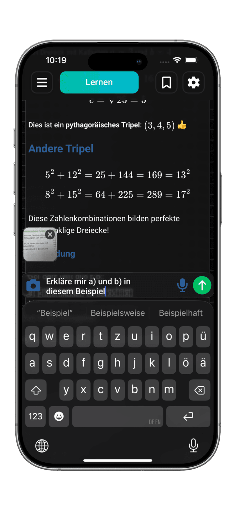 Lernen mode screenshot